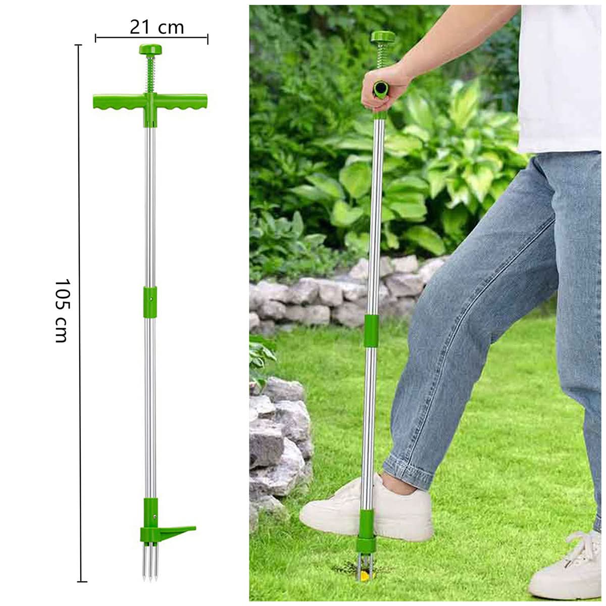 Stand-Up Weed Remover for Effortless and Clean Garden Care