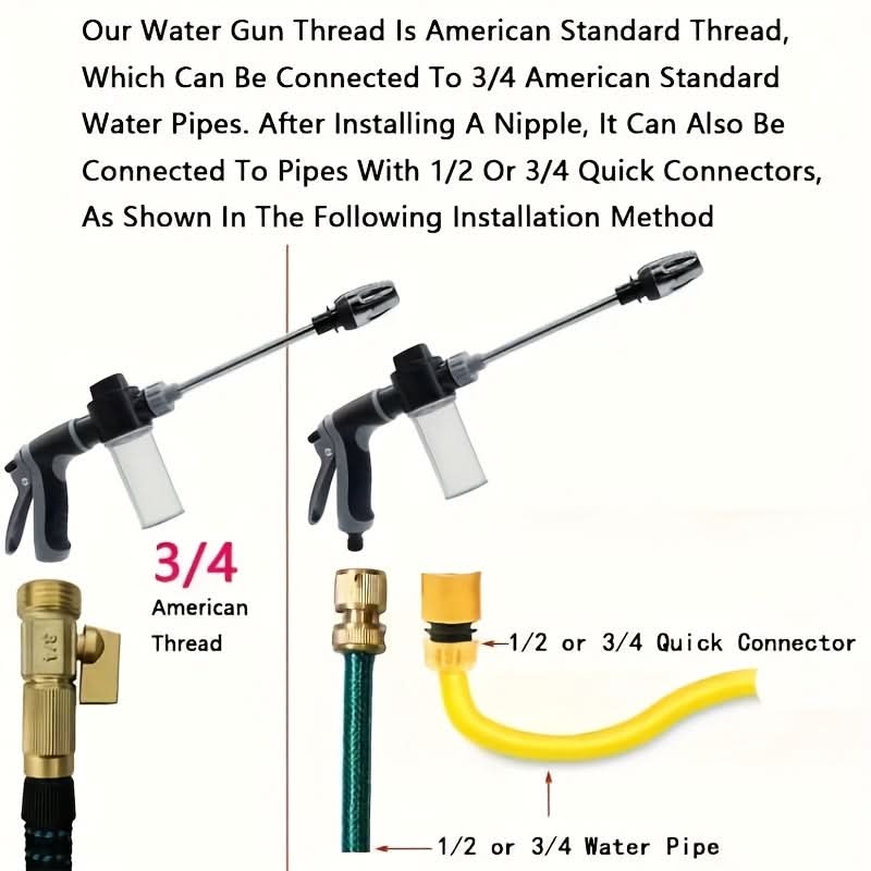 High-Pressure Foam Spray Gun for Effective Outdoor Cleaning