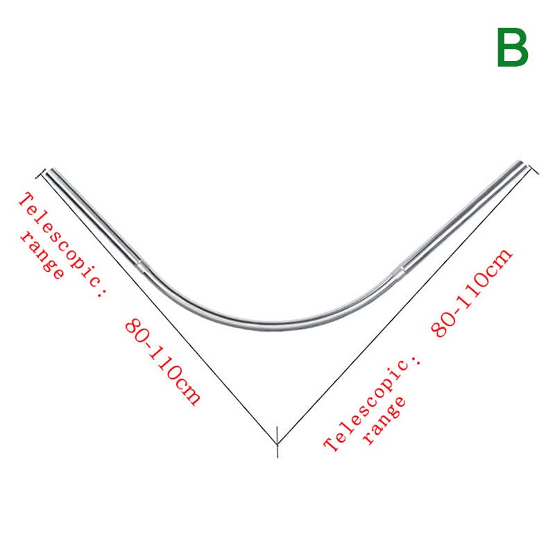 Extendable L-Shaped Shower Curtain Rod – Punch-Free Stainless Steel for Bathrooms