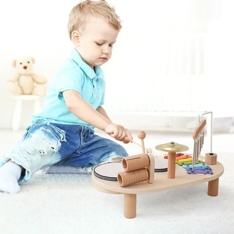 8-Piece Wooden Instrument Set for Kids – Educational Musical Toys