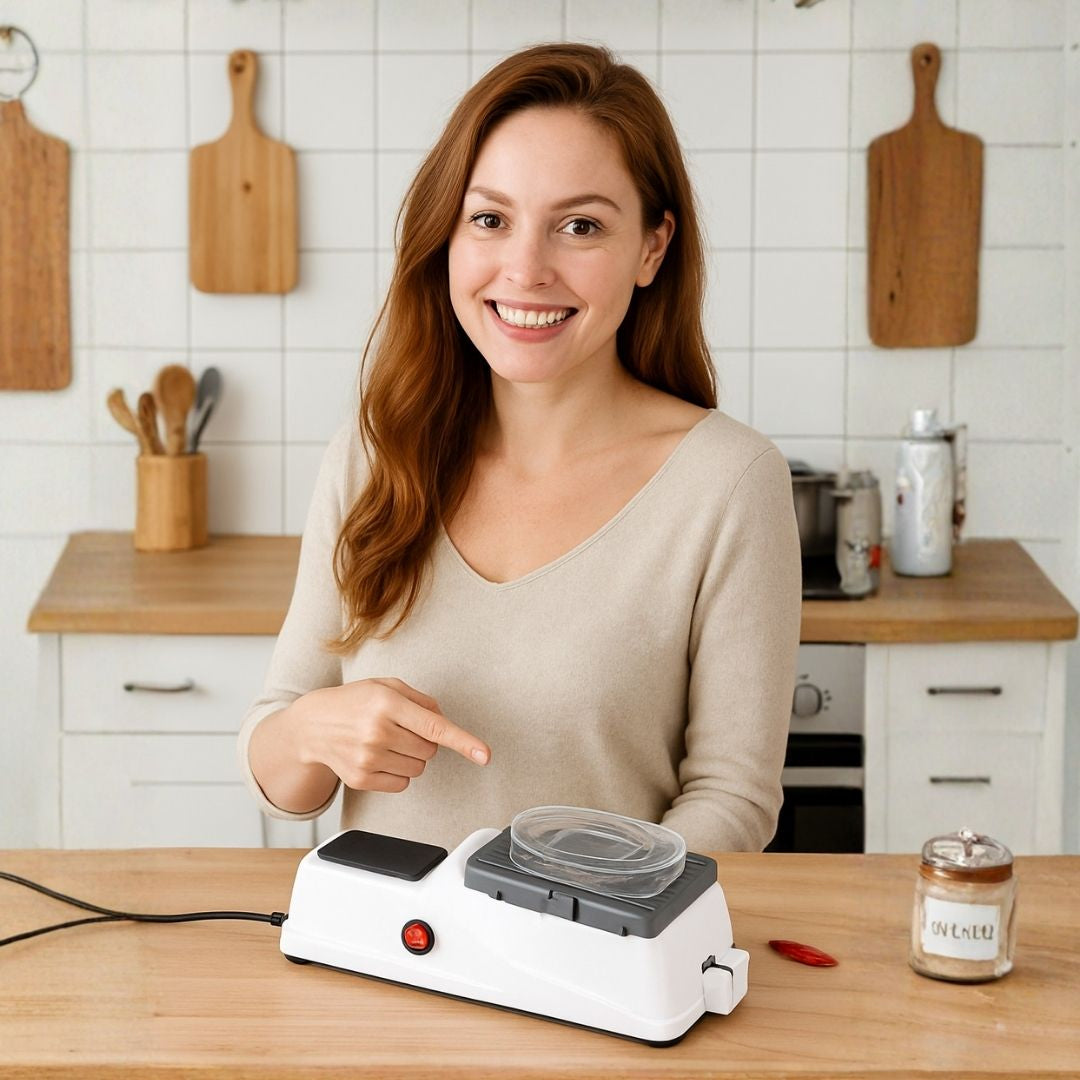 Knife Sharpener | Two-Stage Sharpening | Safe Guiding Slots | Cutting Power