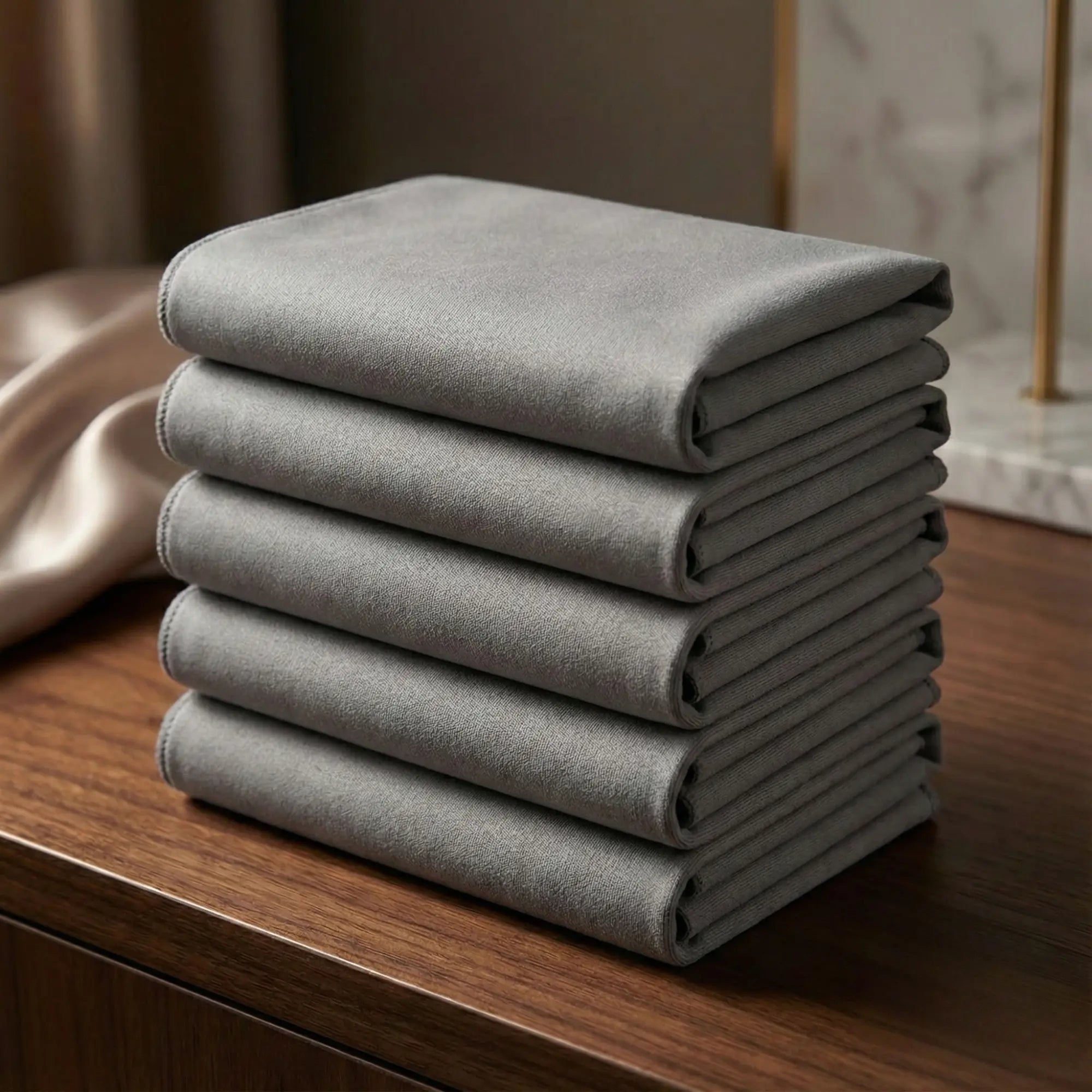 Set of 10 Reusable Lint-Free Microfiber Cloths for Glass Cleaning