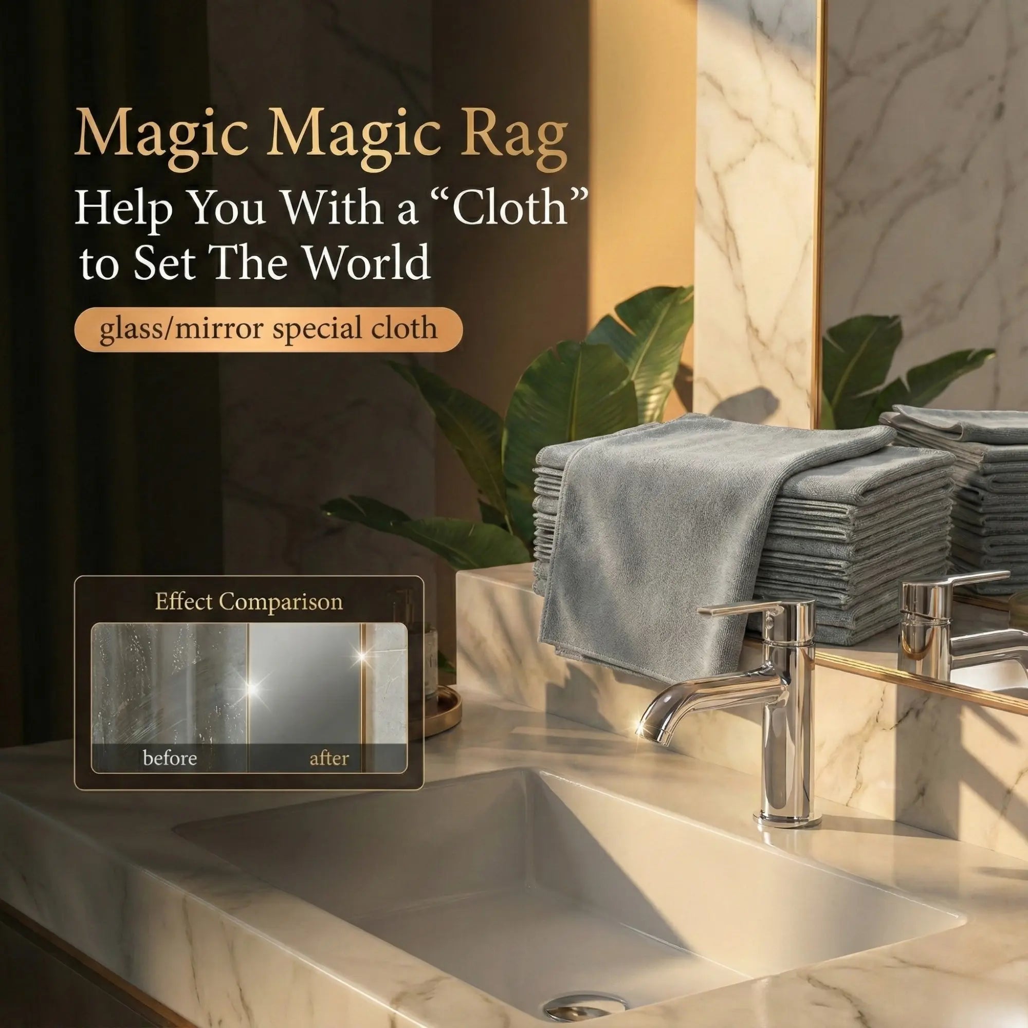 Set of 10 Reusable Lint-Free Microfiber Cloths for Glass Cleaning