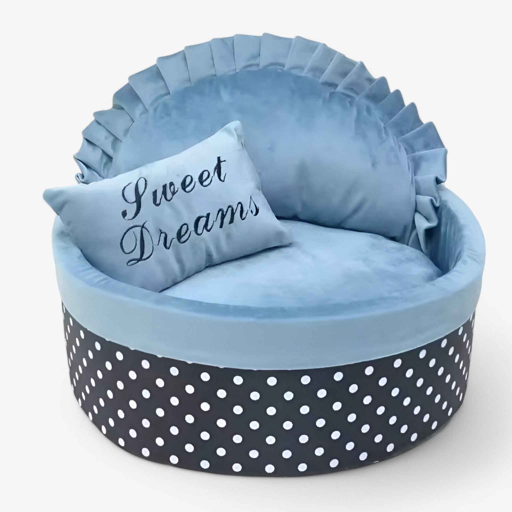 Polka Dot Pet Bed for Small Dogs and Cats – Comfortable Design