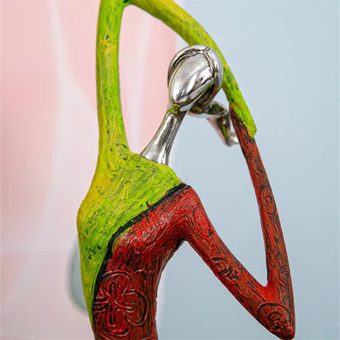 Elegant Modern Female Figure Sculpture in Vibrant Resin Art