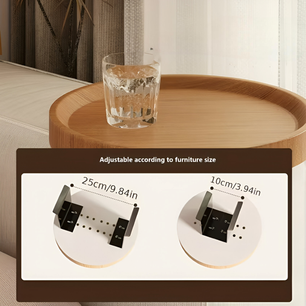 Round Clip-On Coffee Table – Compact Snack Tray for Space Efficiency