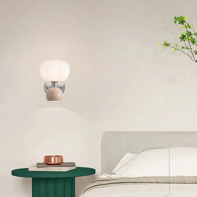 Elegant Cream Resin Wall Light Fixture for Indoor Use