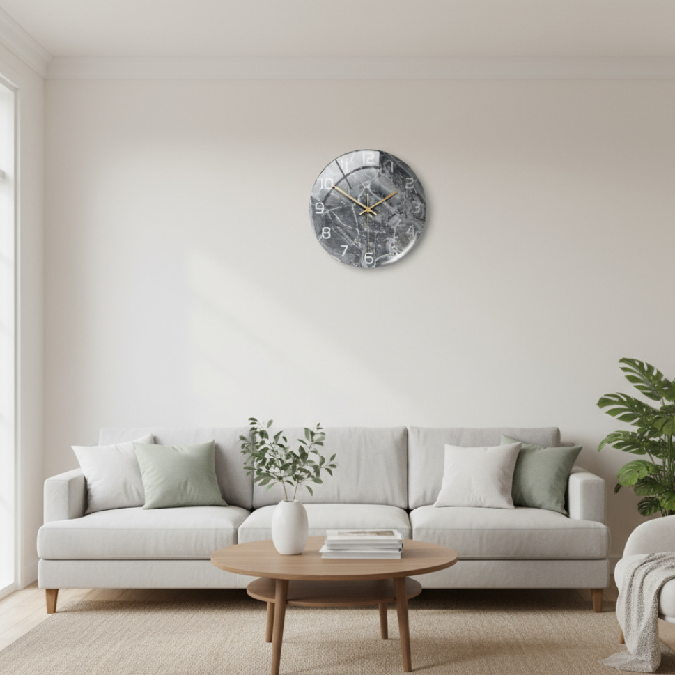 Elegant Acrylic Marble Clock with Silent Functionality