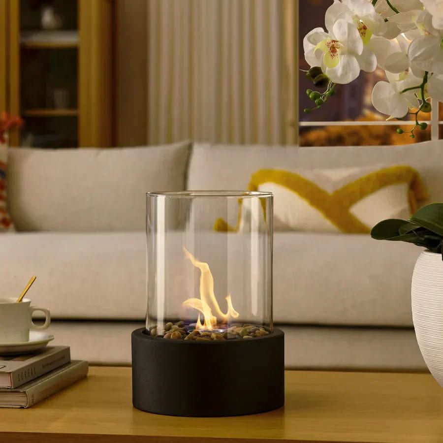 Contemporary Bioethanol Fire Pit for Indoor and Outdoor Use