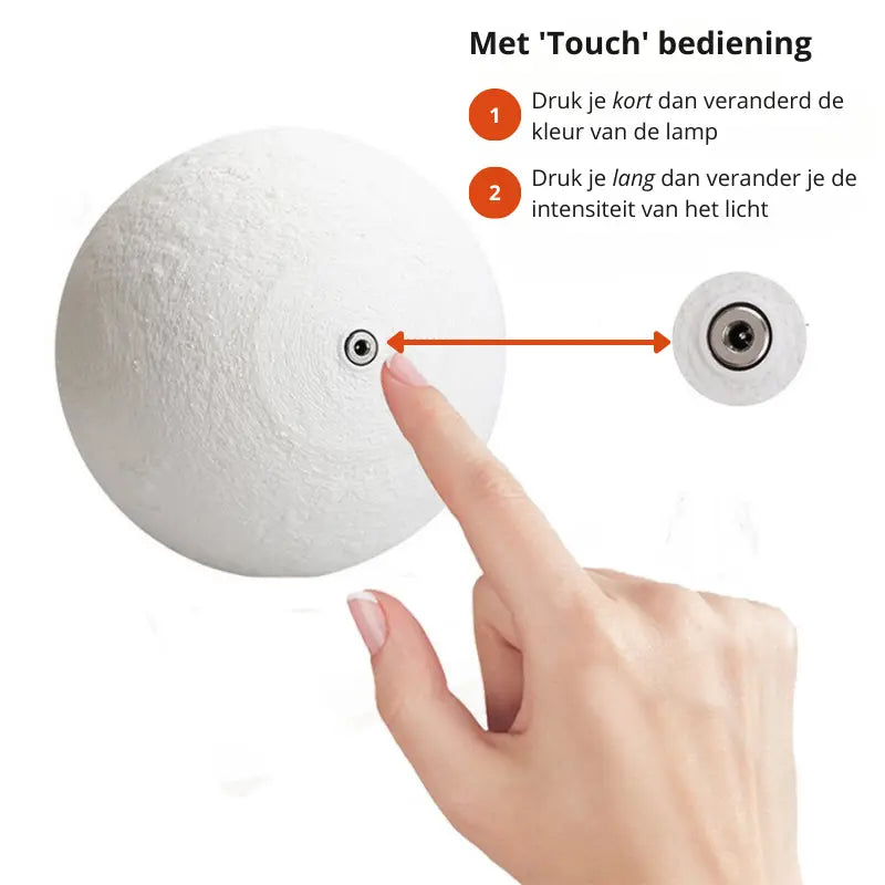 Dimmable Moon Lamp with Wooden Base – 16 Color Options