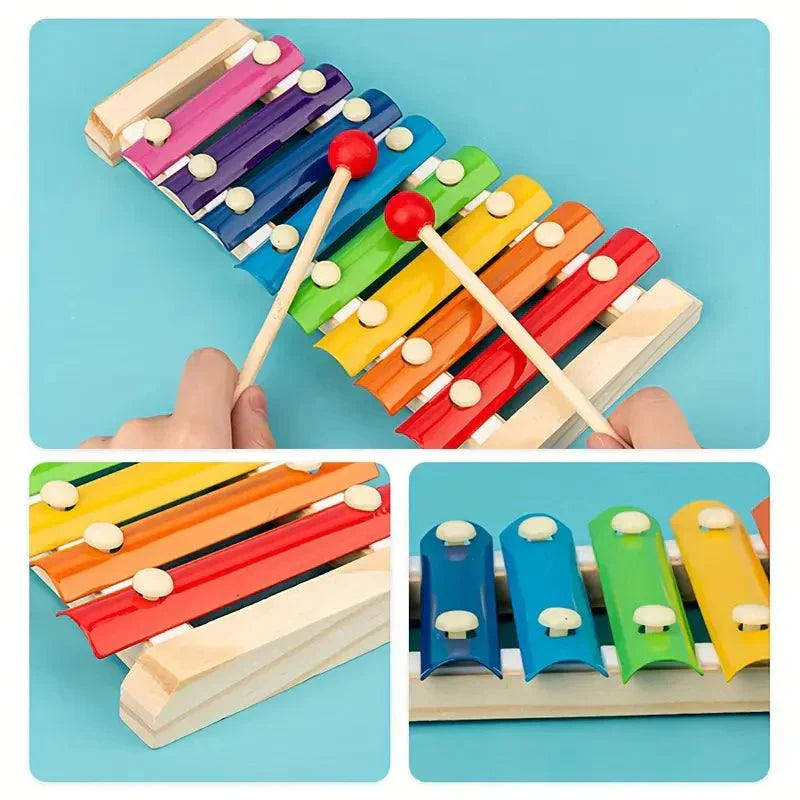 Innovative 5-in-1 Wooden Learning Toy Set for Babies