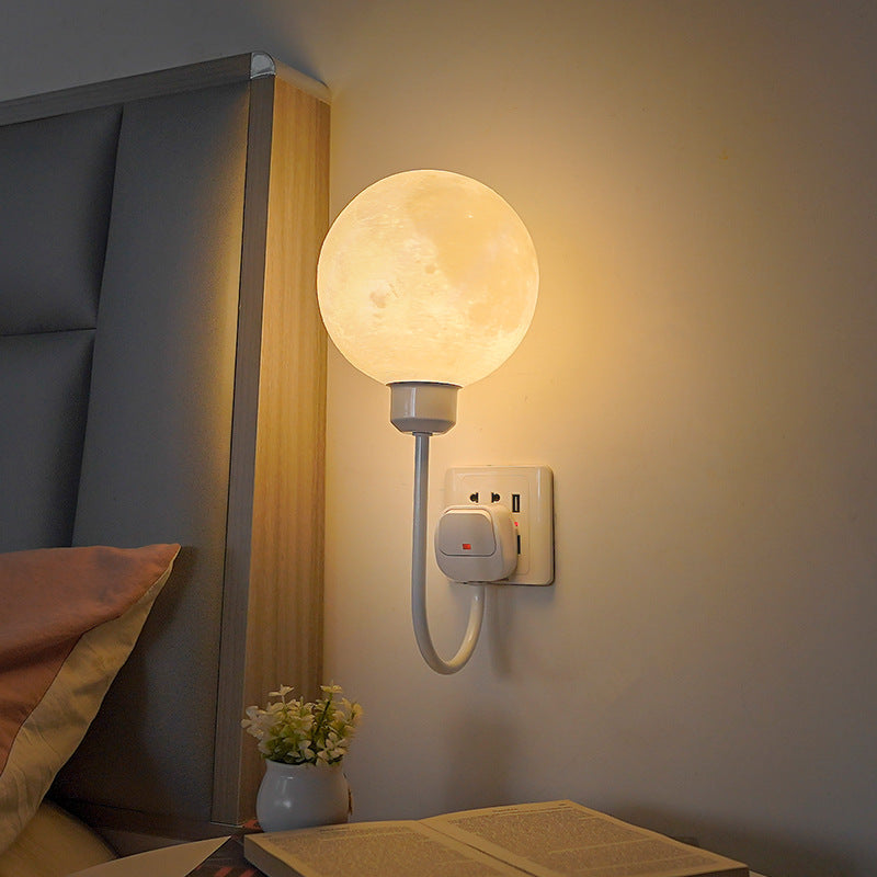 Lunar Glow Plug-In LED Wall Light for Cozy Ambiance