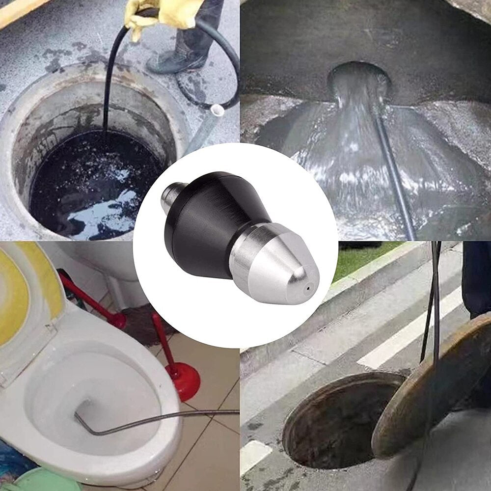 Stainless Steel Nozzle for High-Pressure Drain Jetting – Pipe Cleaning Attachment