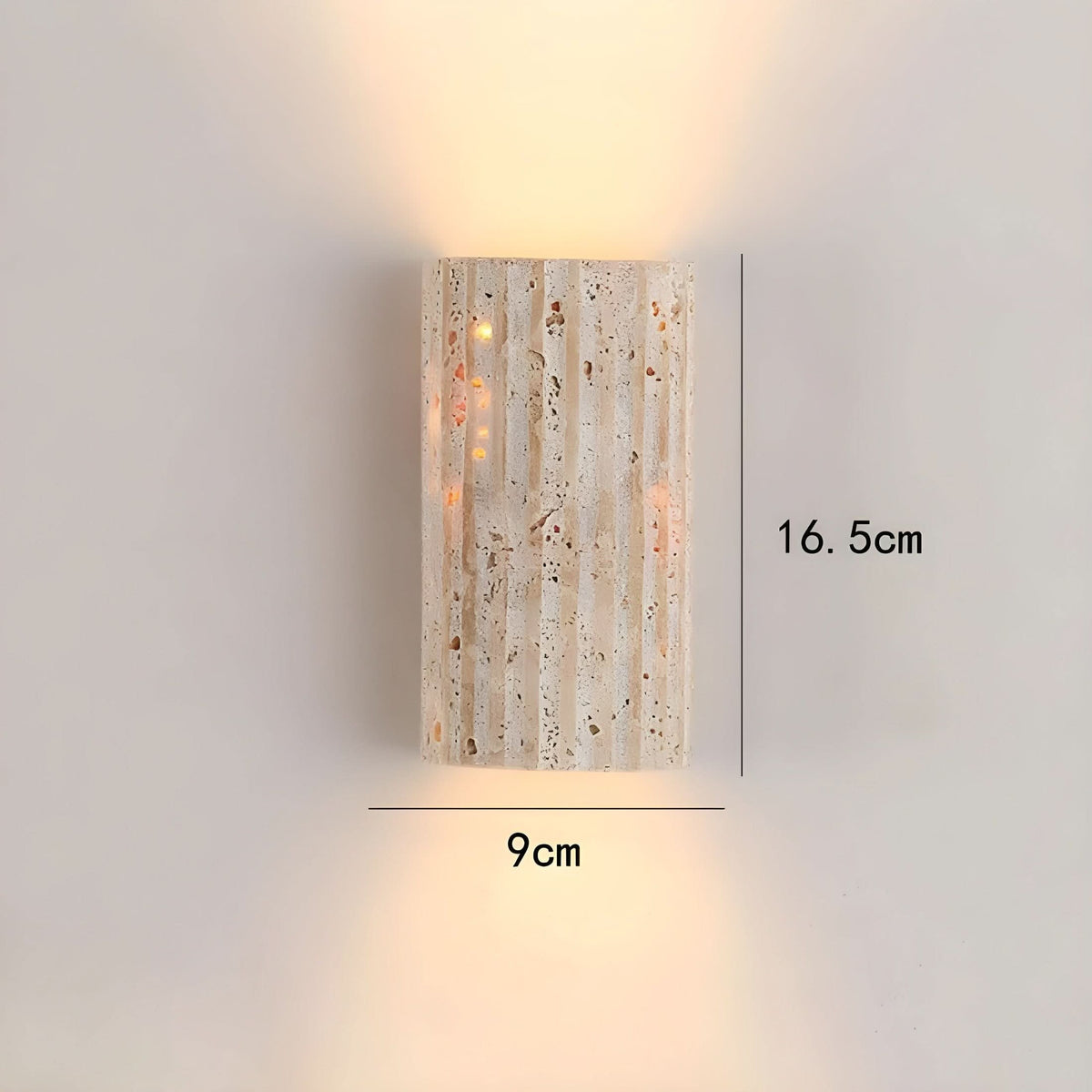 Modern LED Wall Sconce with Textured Natural Stone Design
