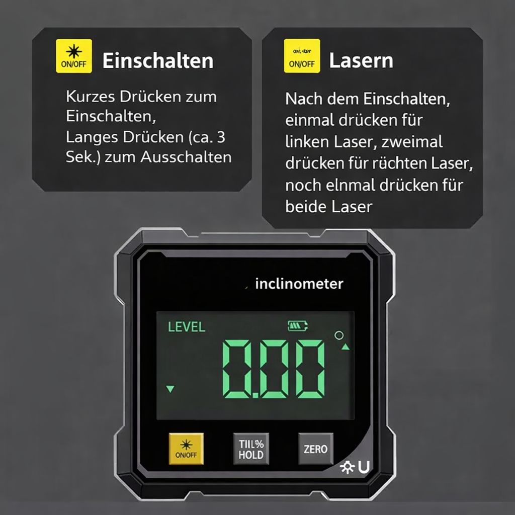 Digital Inclinometer | Magnetic Laser Precision Level Gauge