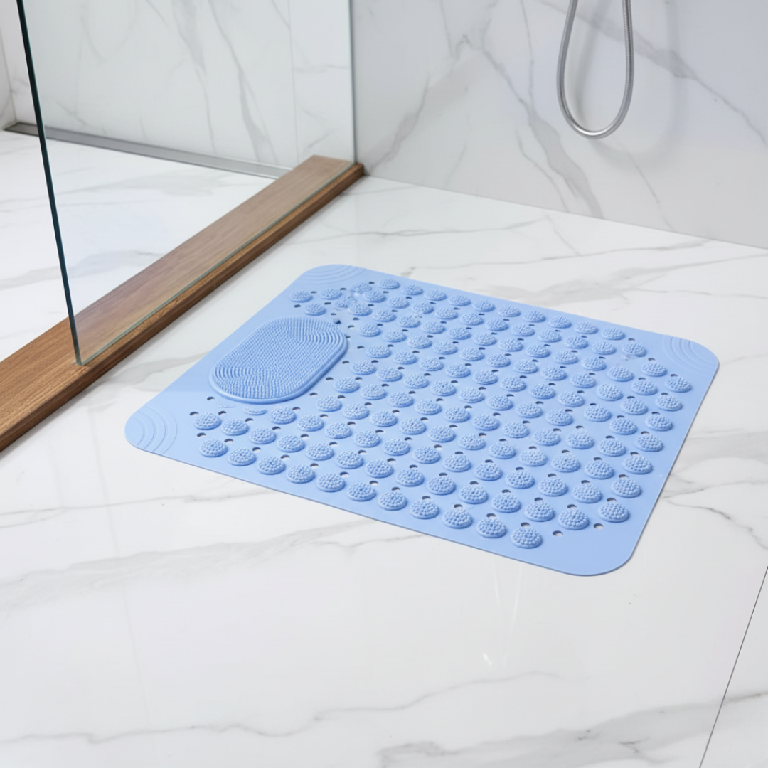 Shower Mat with Suction Cups for Safe Non-Slip Foot Massage