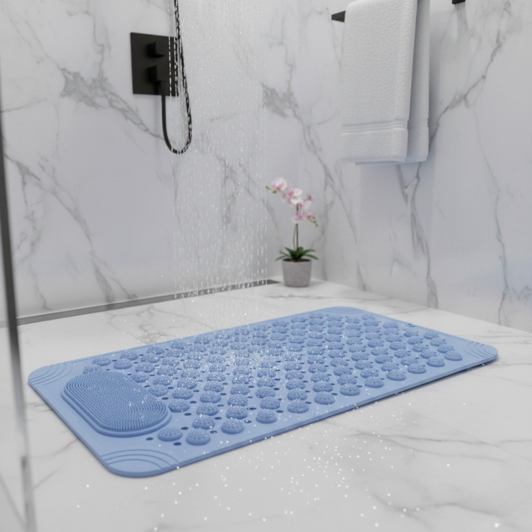Shower Mat with Suction Cups for Safe Non-Slip Foot Massage