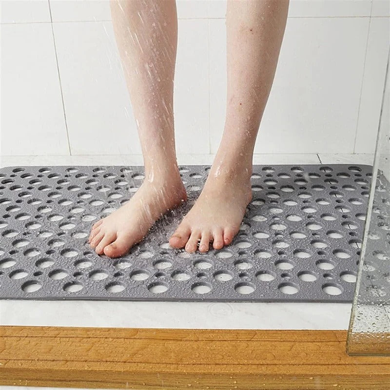 Non-Slip Shower Mat with Drainage and Textured Grip