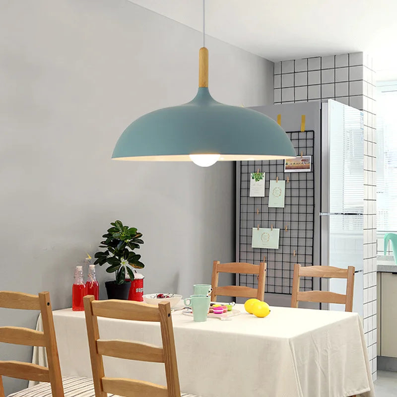 Elegant Scandinavian Oak Pendant Light with LED Technology