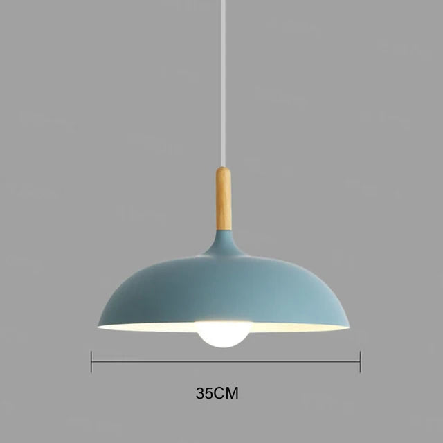 Elegant Scandinavian Oak Pendant Light with LED Technology