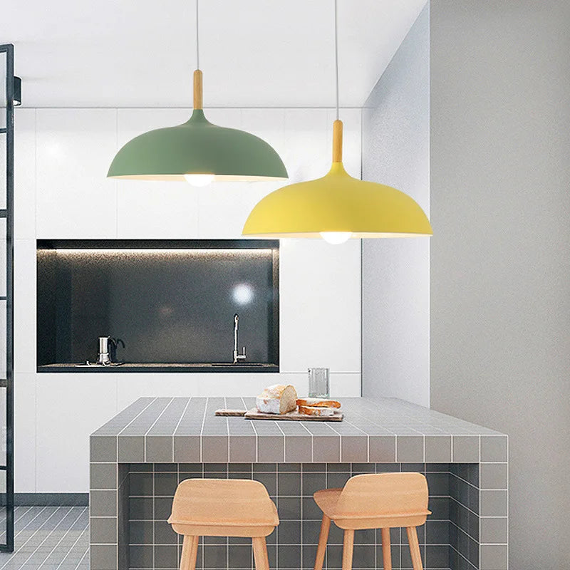 Elegant Scandinavian Oak Pendant Light with LED Technology