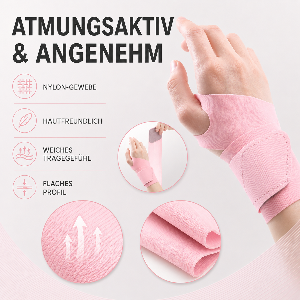 Lightweight Hand Support Brace - Adjustable Nylon Wrist Wrap for Daily Training