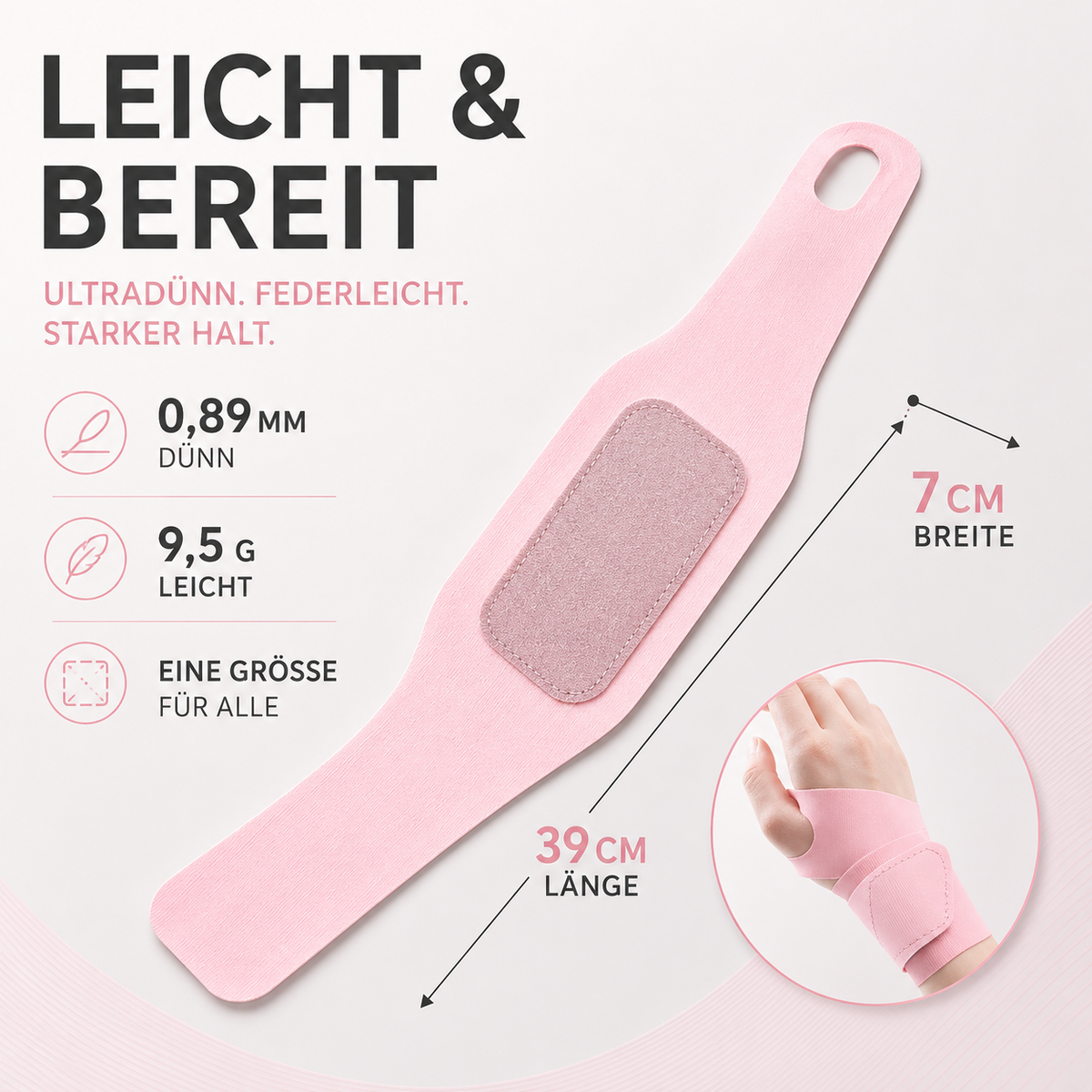 Lightweight Hand Support Brace - Adjustable Nylon Wrist Wrap for Daily Training