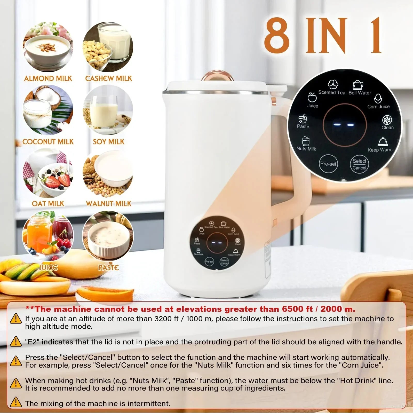PlantPure 8-in-1 Automatic Dairy-Free Beverage Maker - 1000ml