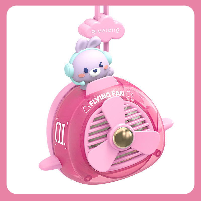 Compact Animal-Themed Rechargeable Fan – Quiet, Adjustable Personal Cooler for Travel, Desk, Stroller & Outdoor Use
