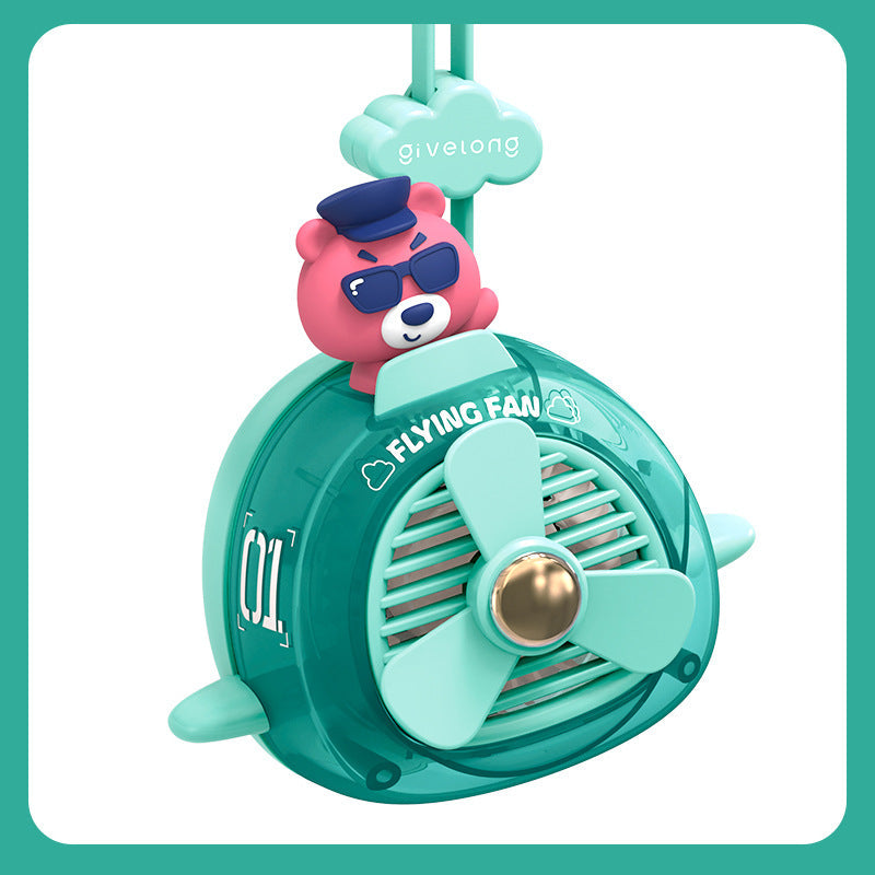 Compact Animal-Themed Rechargeable Fan – Quiet, Adjustable Personal Cooler for Travel, Desk, Stroller & Outdoor Use