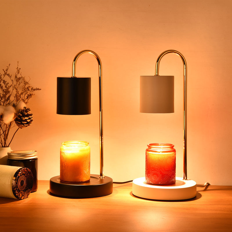 Compact Base Metal Table Lamp with Arched Design and Focused Light