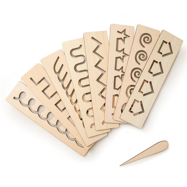 Wooden Learning Templates for Letters and Numbers