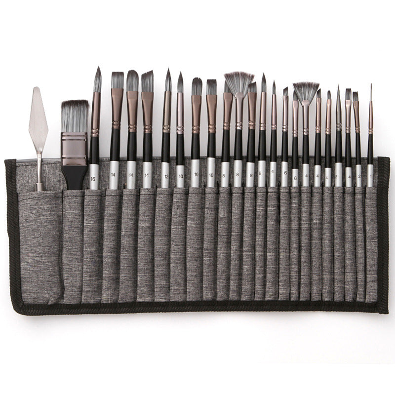 7 Brush Shapes and Palette Knife – 24-Piece Makeup Brush Set with Case
