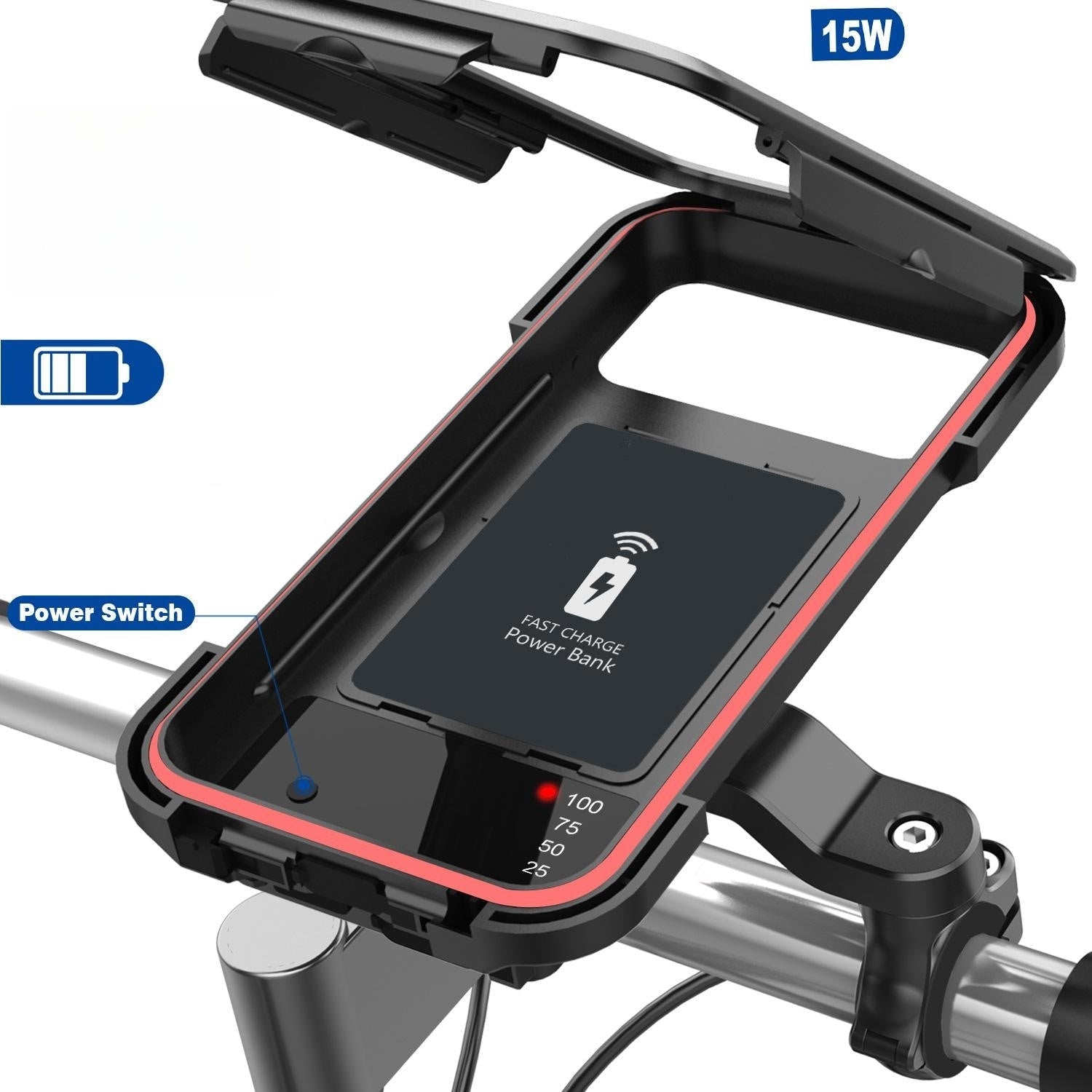 Wireless Charging Bicycle Phone Mount – Waterproof Design