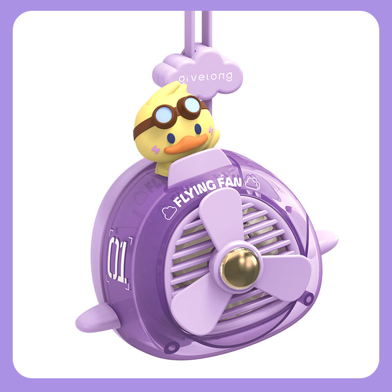 Compact Animal-Themed Rechargeable Fan – Quiet, Adjustable Personal Cooler for Travel, Desk, Stroller & Outdoor Use