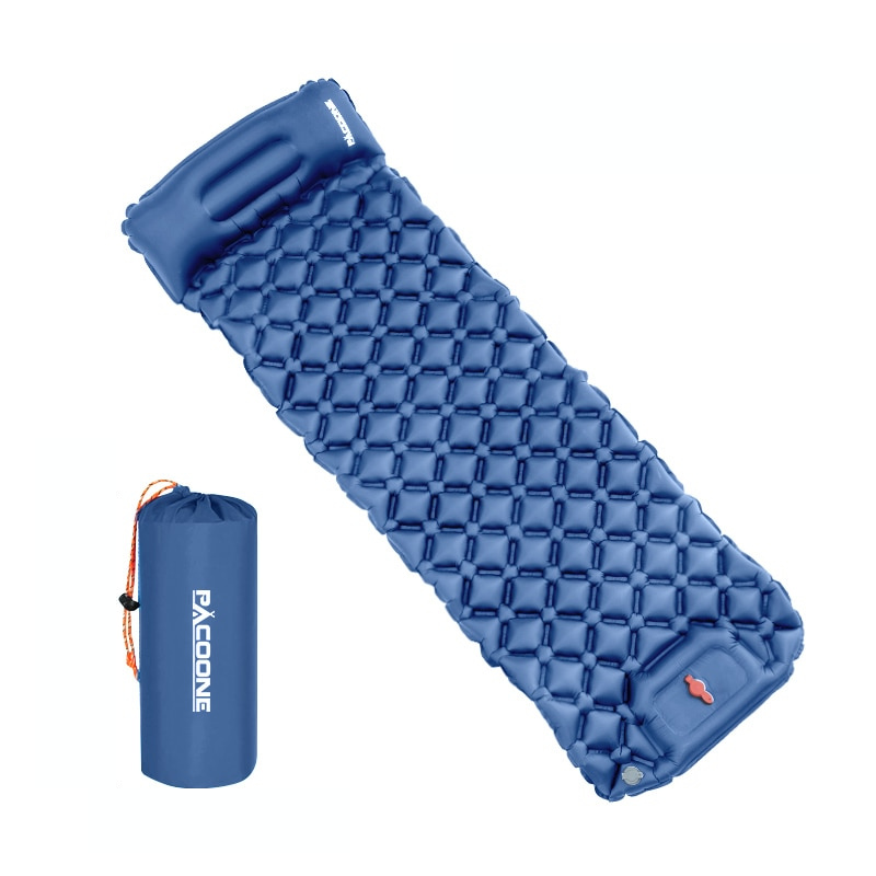 Inflatable Sleeping Pad with Pump, Waterproof Feature & Integrated Pillow