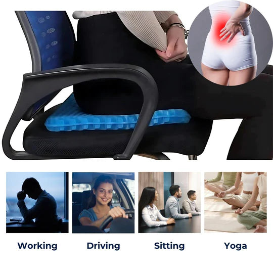 Orthopedic Gel Seat Cushion | Breathable Honeycomb Design | Pressure Relief Comfort