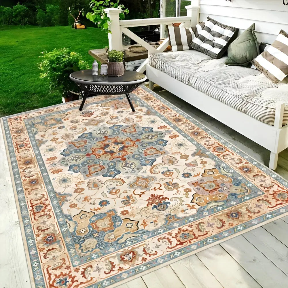 Nordic Style Outdoor Rug with Non-Slip PVC Backing