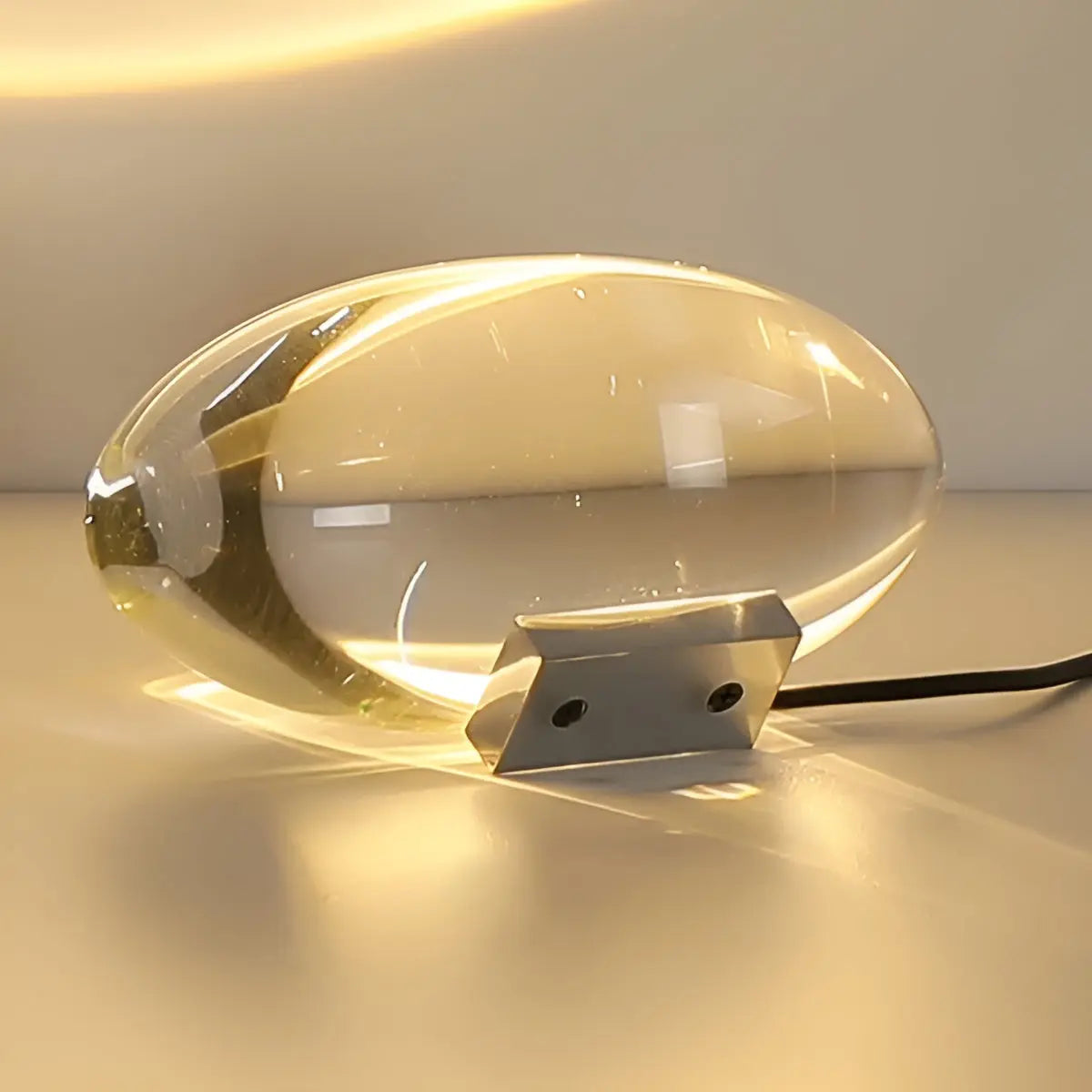 LED Mood Lighting Table Lamp – Oval Crystal Design in Warm White, Sunset Red & Blue-Violet