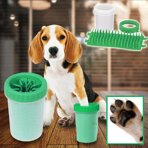 Dog Paw Cleaner Featuring Silicone Bristle Brushes