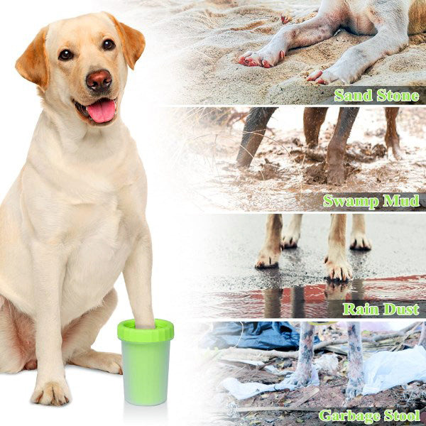 Dog Paw Cleaner Featuring Silicone Bristle Brushes