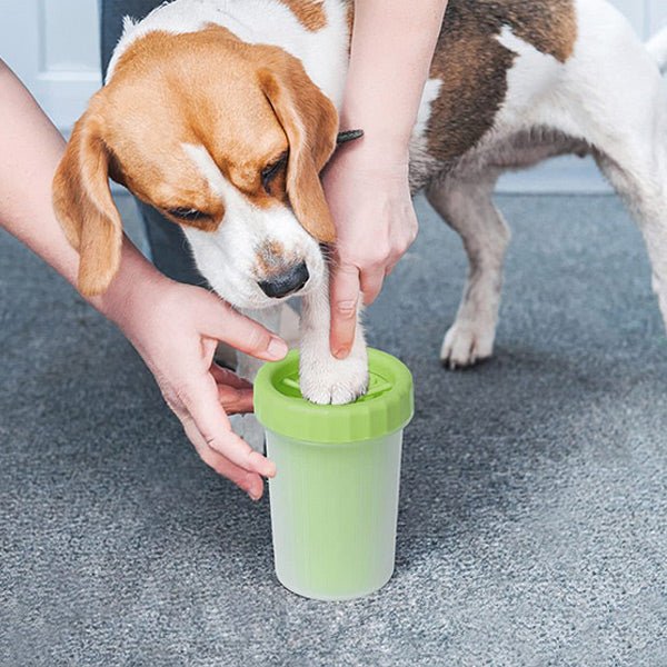 Dog Paw Cleaner Featuring Silicone Bristle Brushes