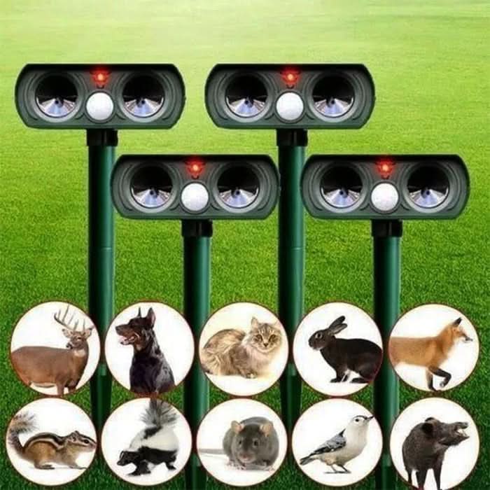 Solar-Powered Ultrasonic Animal Deterrent for Garden Safety