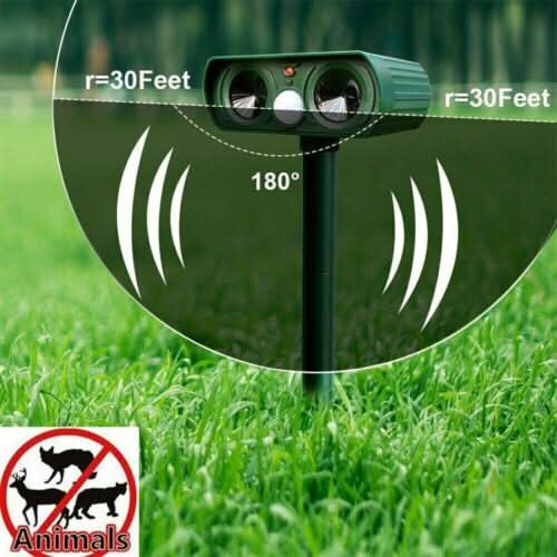 Solar-Powered Ultrasonic Animal Deterrent for Garden Safety
