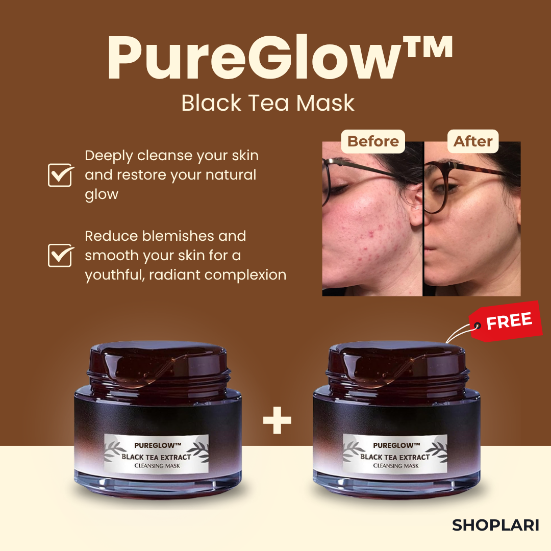 RadiantAura™ Black Tea Mask — Unleash a Youthful Glow That Makes You Shine from Within
