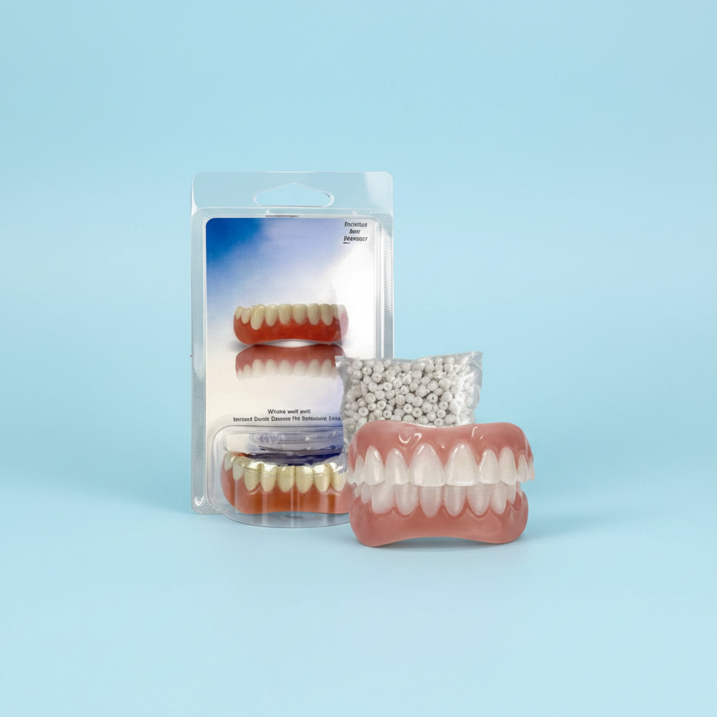 Silicone Denture Kit with Adjustable Upper and Lower Pieces for Comfort