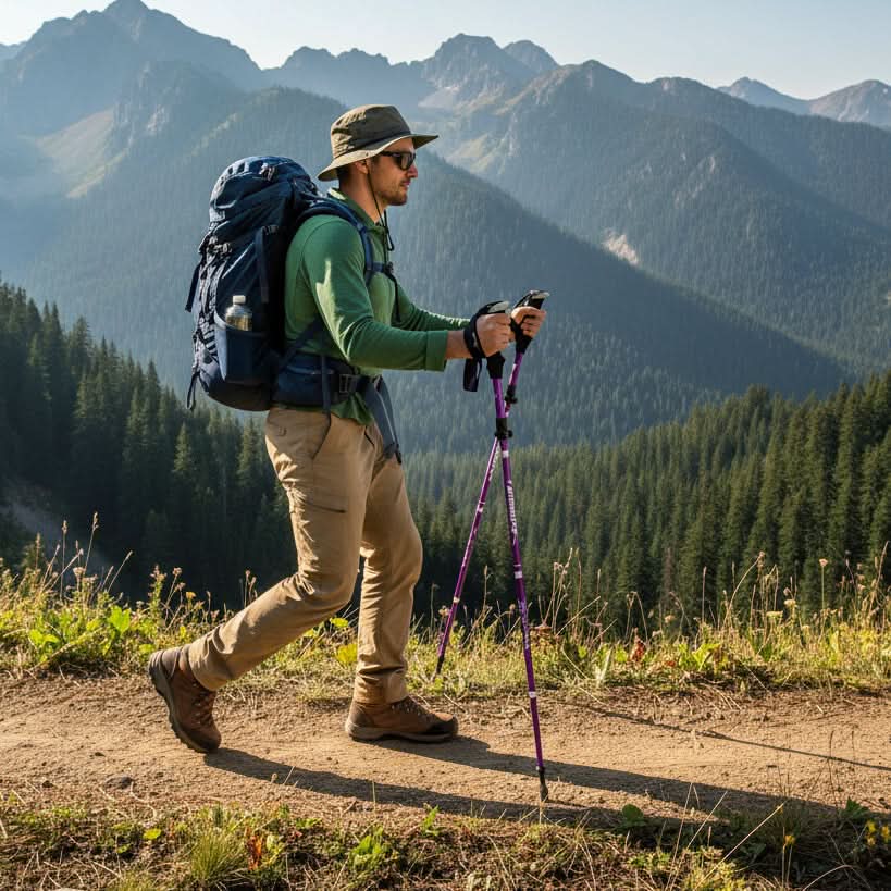 Lightweight Adjustable Hiking Poles – Trekking Walking Sticks