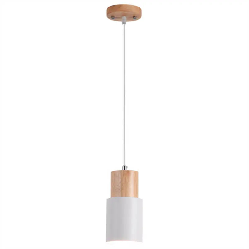 Metal and Wood Pendant Light Fixture