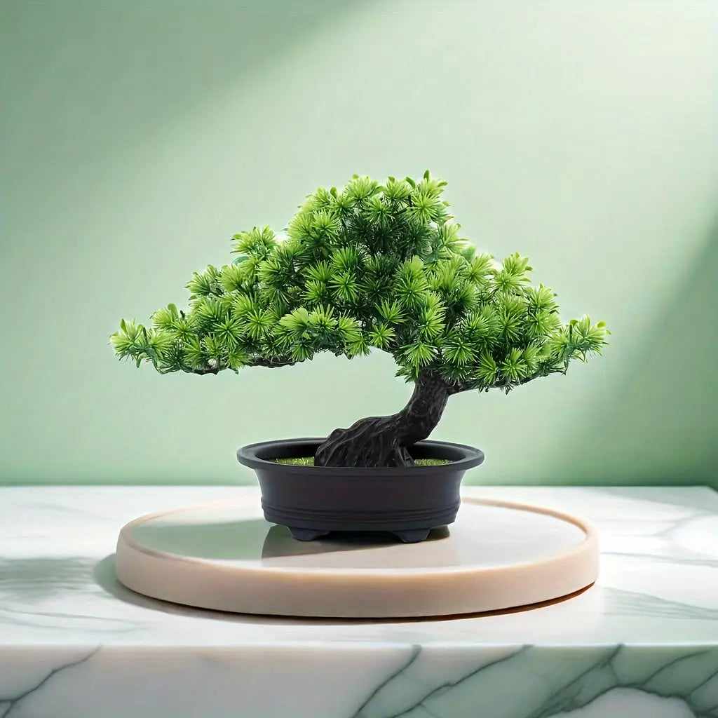 24cm Faux Potted Mini Bonsai Tree for Desk Decoration