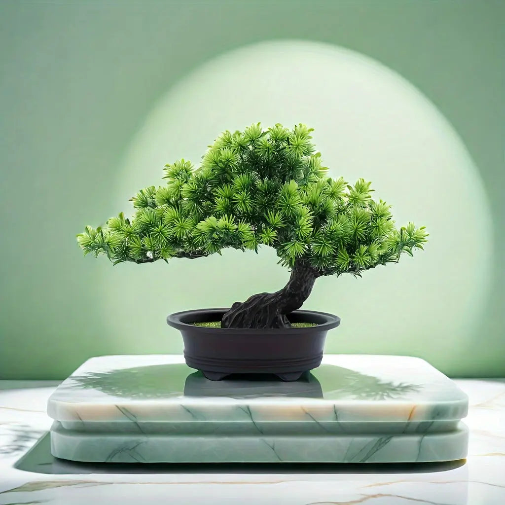 24cm Faux Potted Mini Bonsai Tree for Desk Decoration